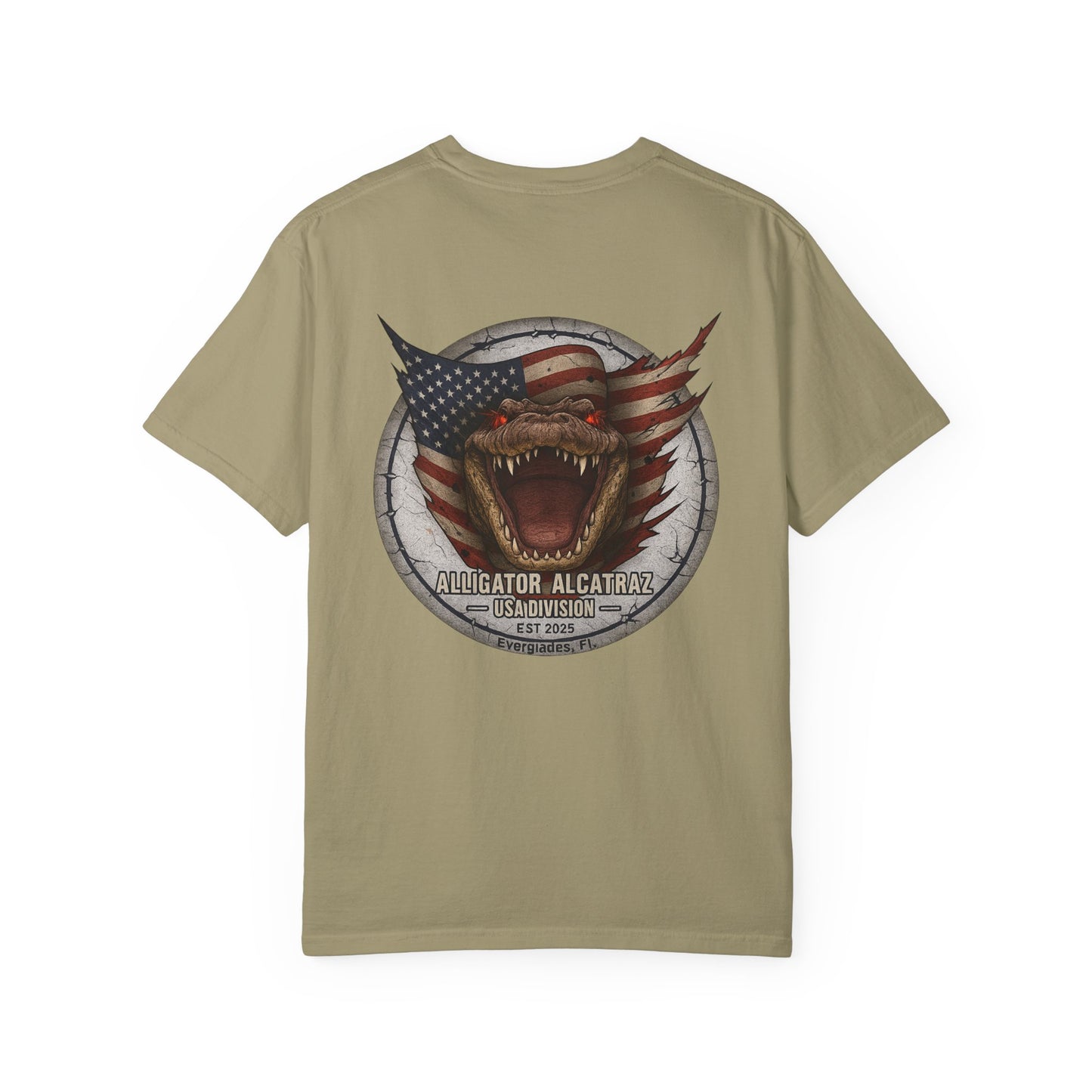 Alligator Alcatraz American Flag T-Shirt