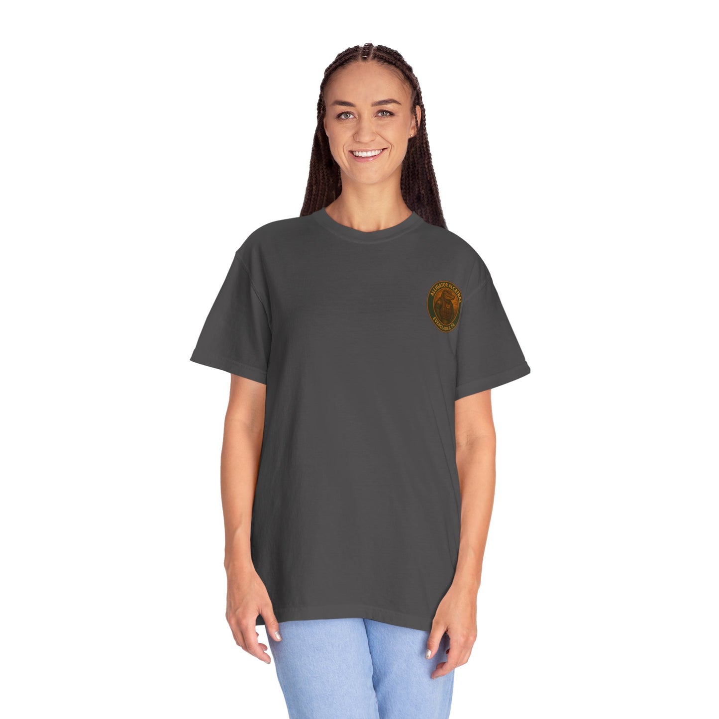 Alligator Alcatraz Est. 2025 T-shirt | Alligator ICE Badge back print