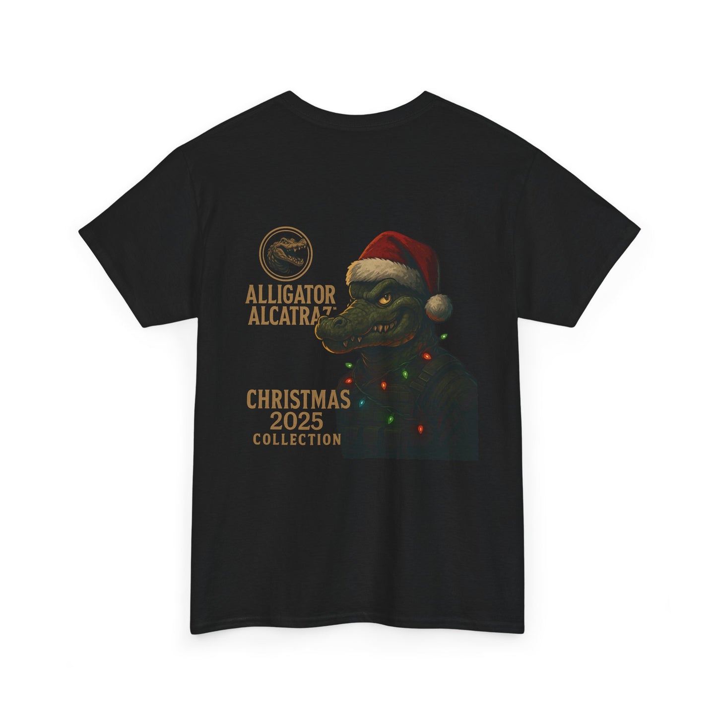 Alligator Alcatraz Christmas 2025 Tee | Graphic Holiday T-Shirt