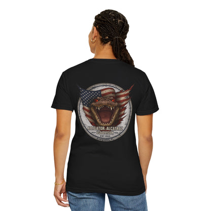 Alligator Alcatraz American Flag T-Shirt