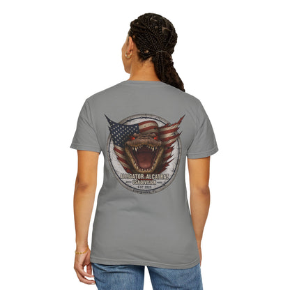 Alligator Alcatraz American Flag T-Shirt