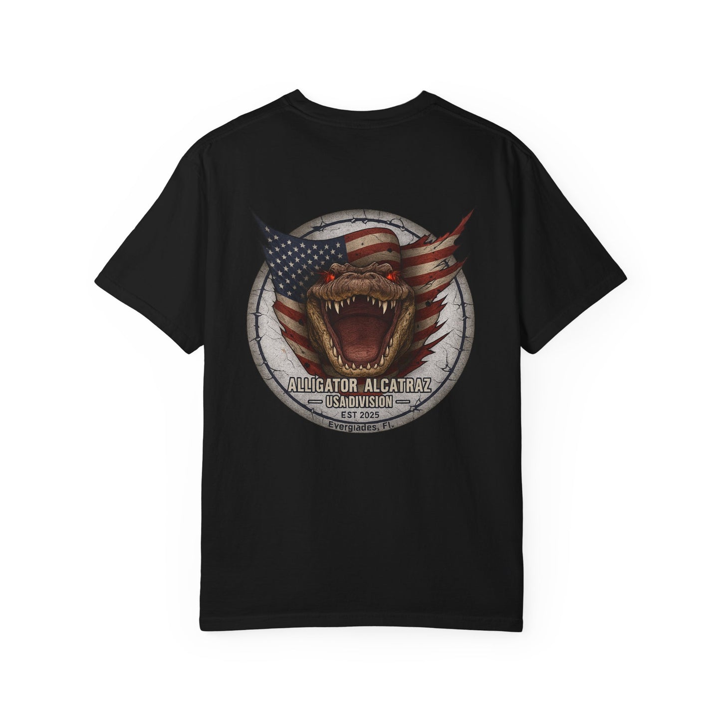 Alligator Alcatraz American Flag T-Shirt