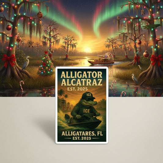 Alligator Alcatraz Vinyl Sticker – Kiss-Cut Everglades Gator Decal