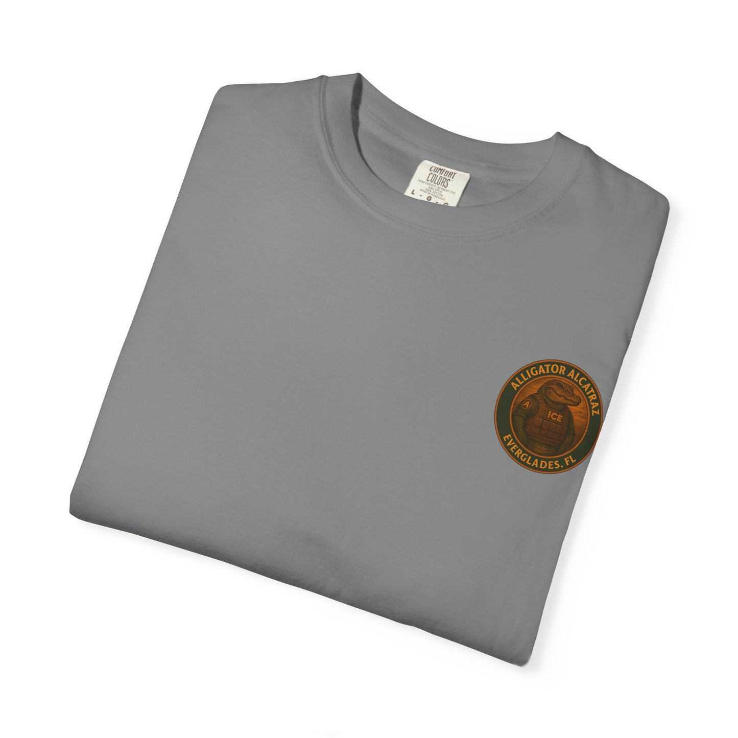 Alligator Alcatraz Est. 2025 T-shirt | Alligator ICE Badge back print