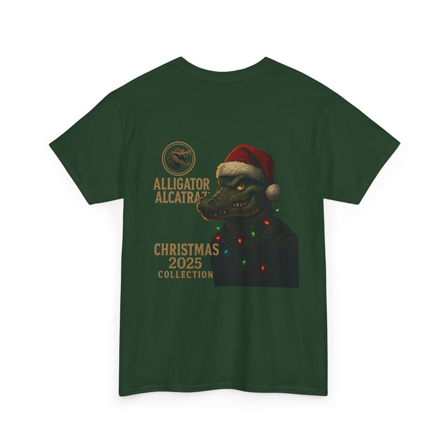 Alligator Alcatraz Christmas 2025 Tee | Graphic Holiday T-Shirt