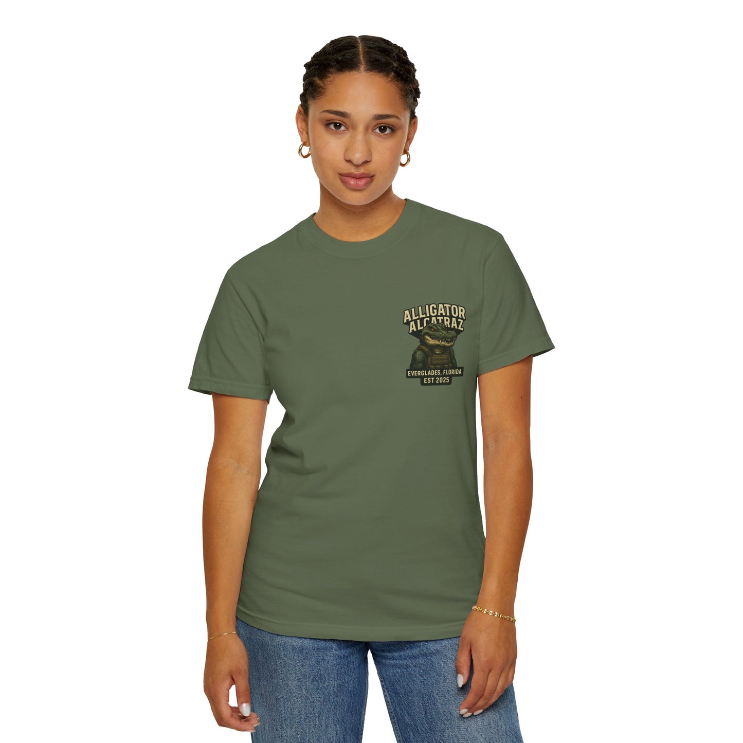 Alligator Alcatraz American Flag T-Shirt