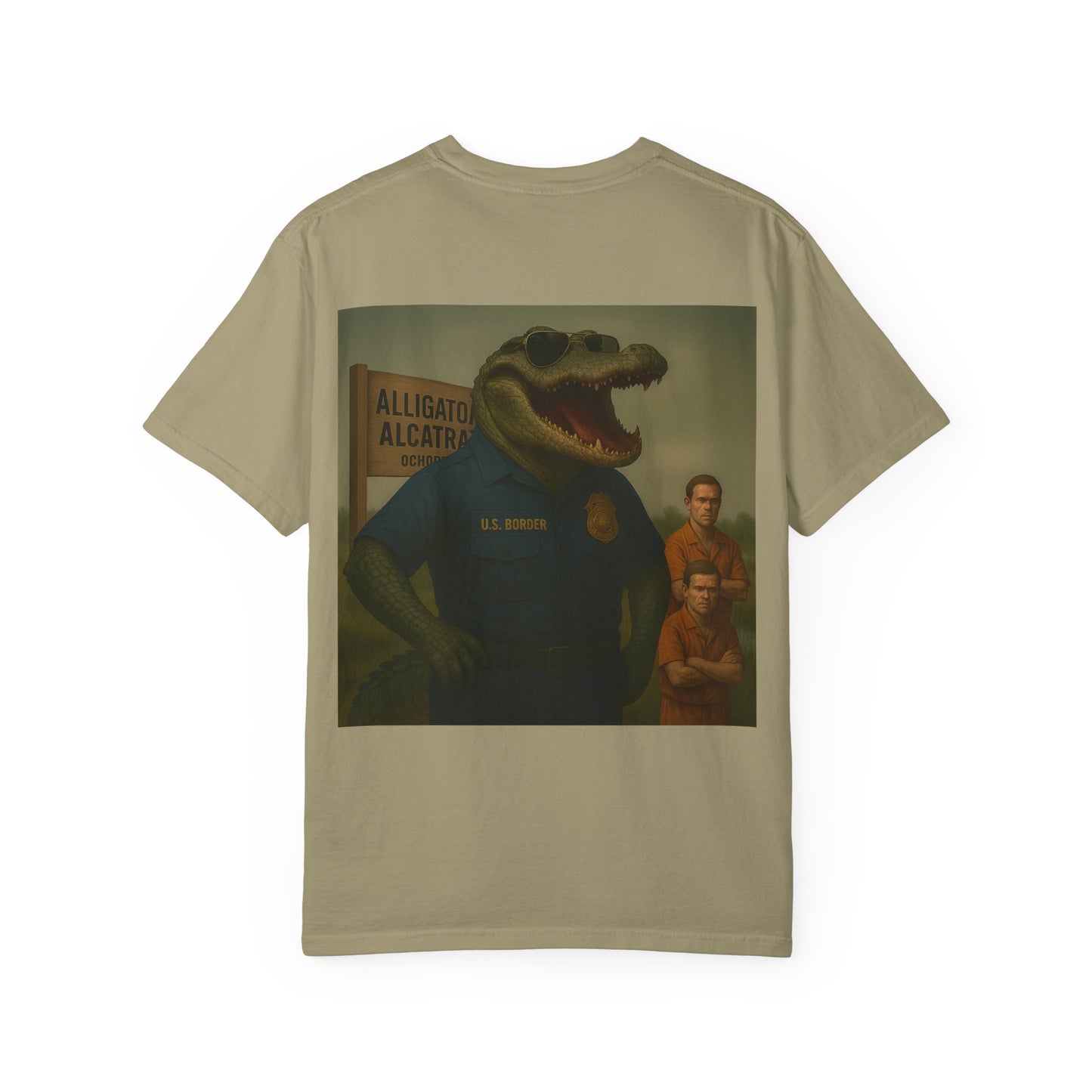 Alligator Alcatraz Est. 2025 T-shirt | Alligator ICE Badge back print