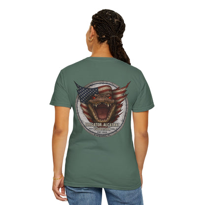 Alligator Alcatraz American Flag T-Shirt