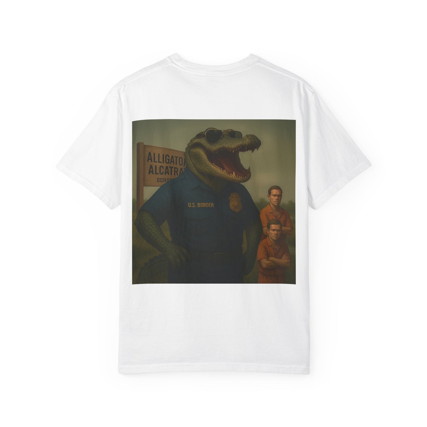 Alligator Alcatraz Est. 2025 T-shirt | Alligator ICE Badge back print
