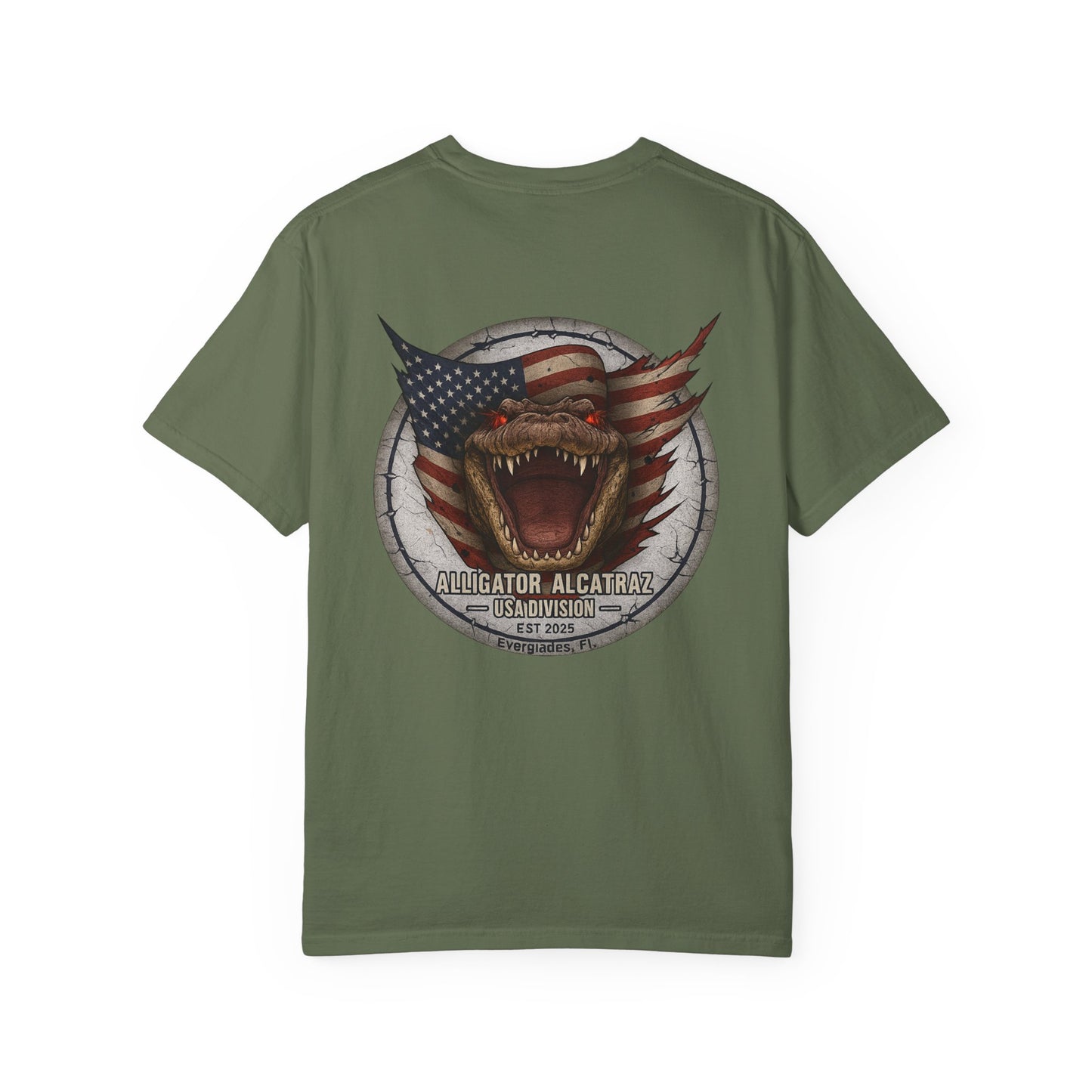 Alligator Alcatraz American Flag T-Shirt