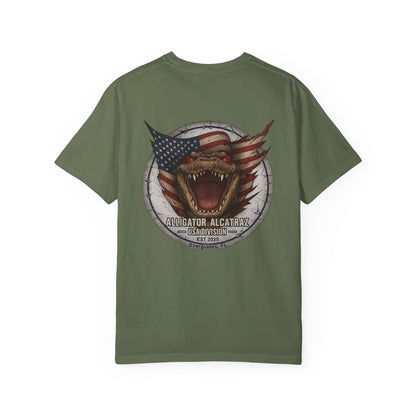 Alligator Alcatraz American Flag T-Shirt